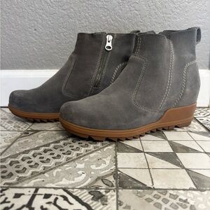 Gray Suede Ankle Boots